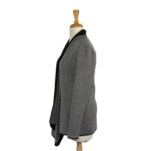 Dusak Design M Gray Black Open Knit Cardigan Art To Wear Lagenlook Hearts - Picture 5 of 9